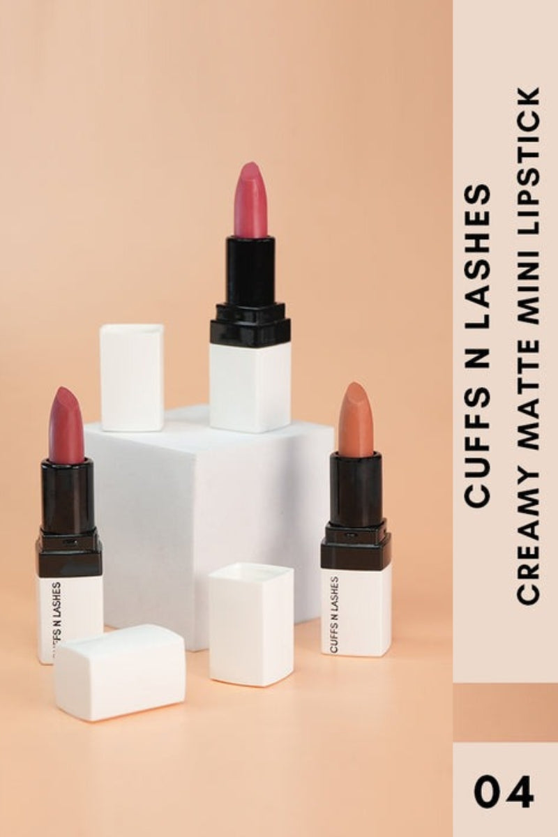 Cuffs N Lashes Set-4 - Doodle Lips Mini Creamy Matte Lipsticks - Set of 3