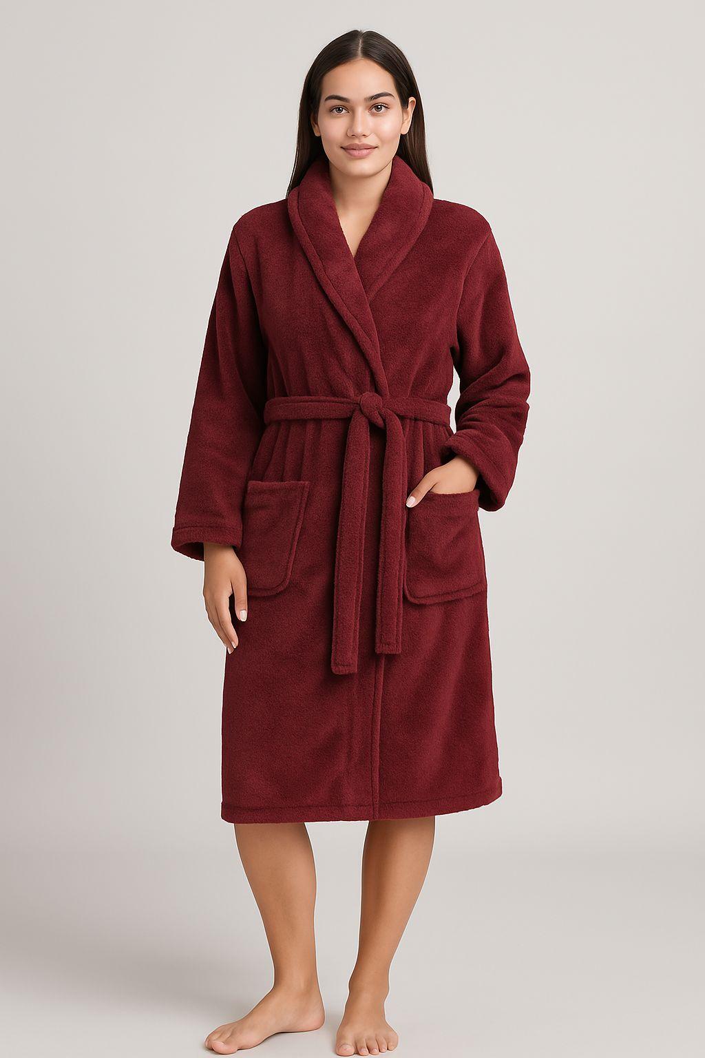 Personal Touch Feel Me Microfiber Bath Robes - Wine