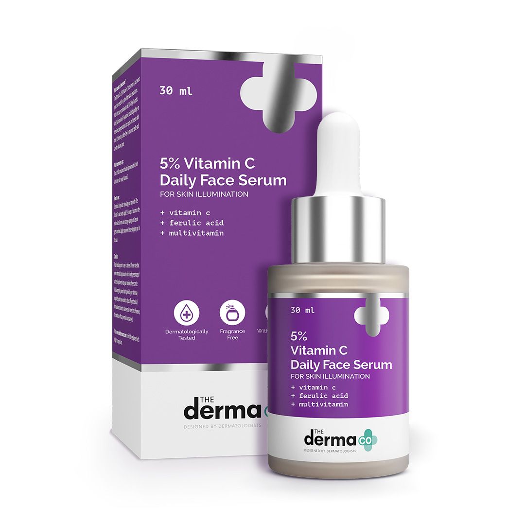 Derma Co 5% Vitamin C Daily Face Serum with Ferulic Acid & Multivitamin - 30ml