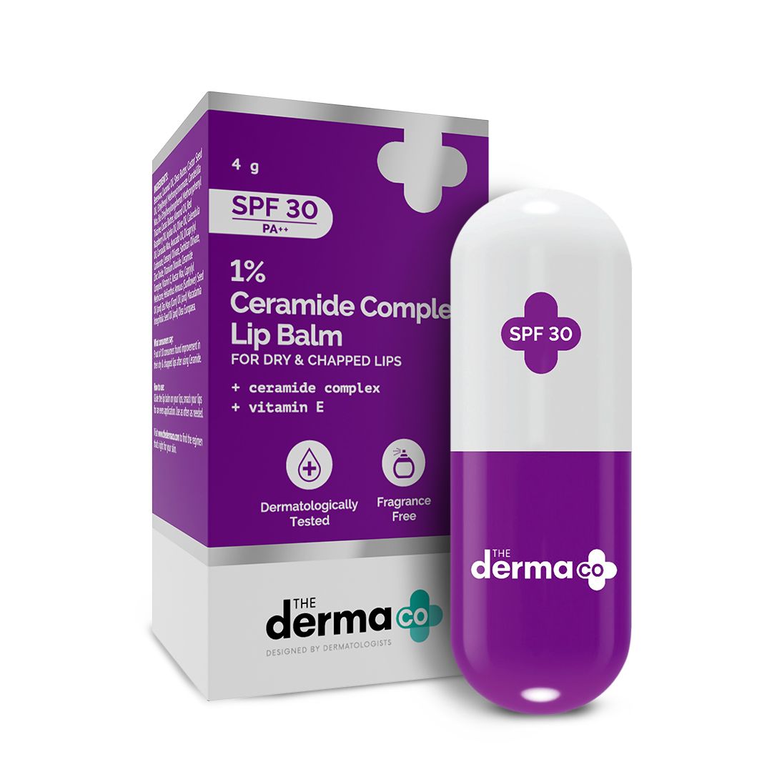 Derma Co 1% Ceramide Complex Lip Balm with Ceramides & Vitamin E, SPF 30 PA++