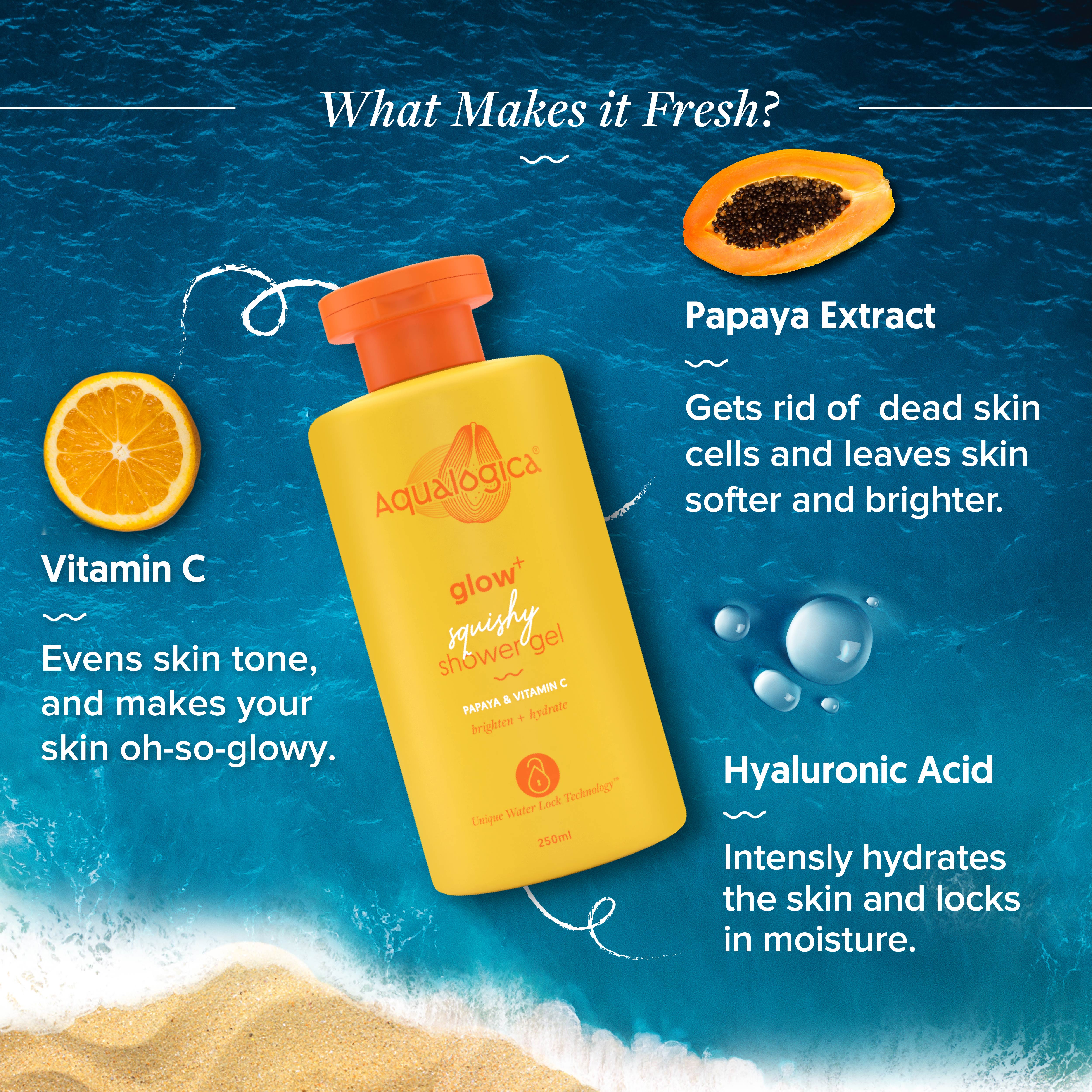 Aqualogica Glow+ Squishy Shower Gel - 250ml