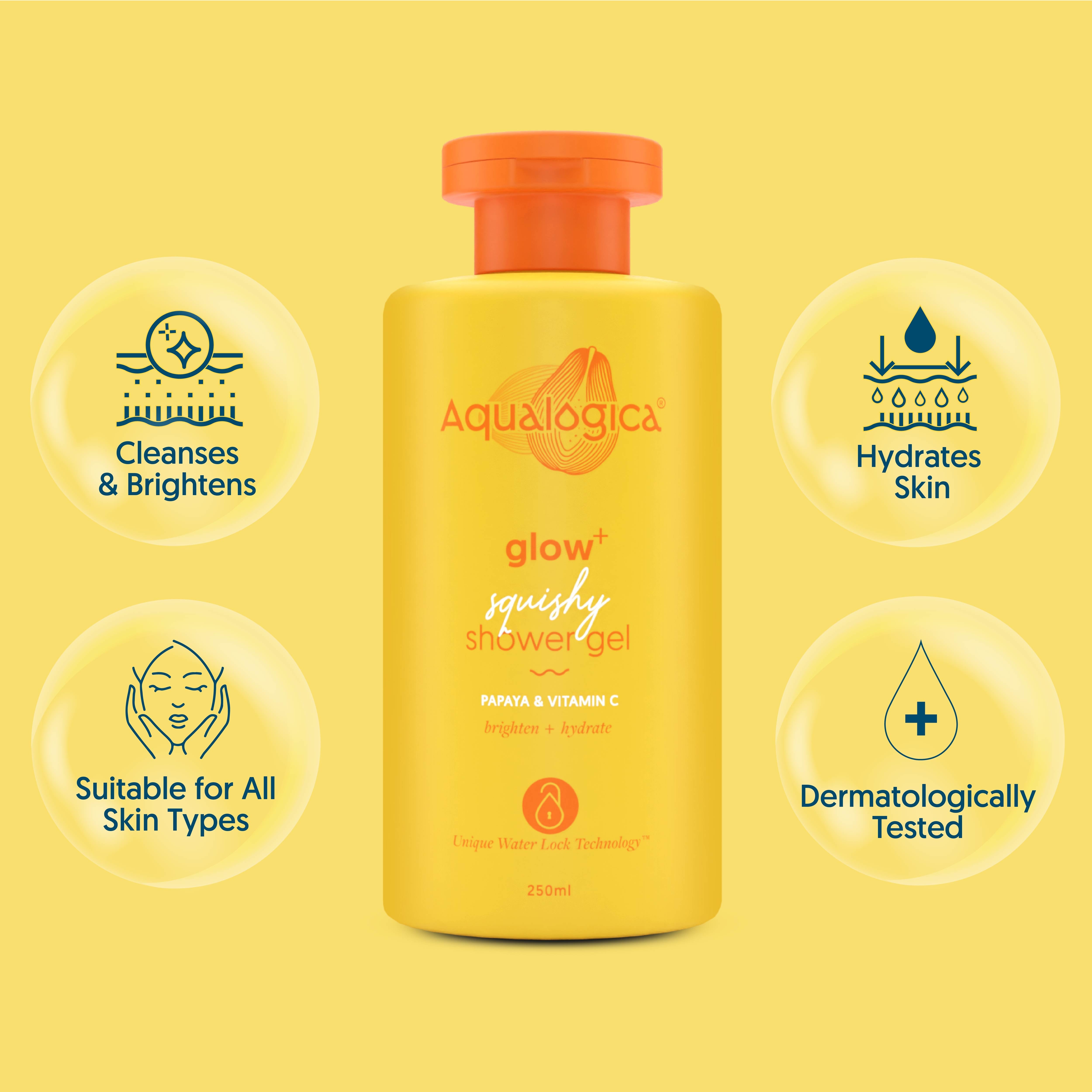 Aqualogica Glow+ Squishy Shower Gel - 250ml