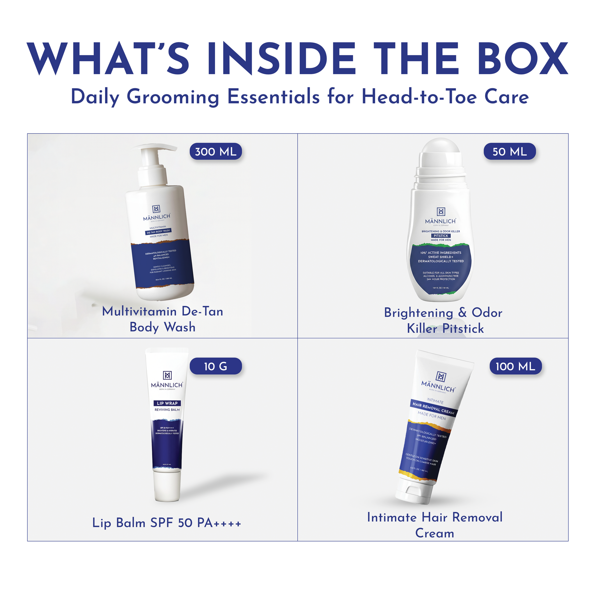 Mannlich Premium Men’s Personal Care Gift Pack Curated for Everyday Grooming and Hygiene