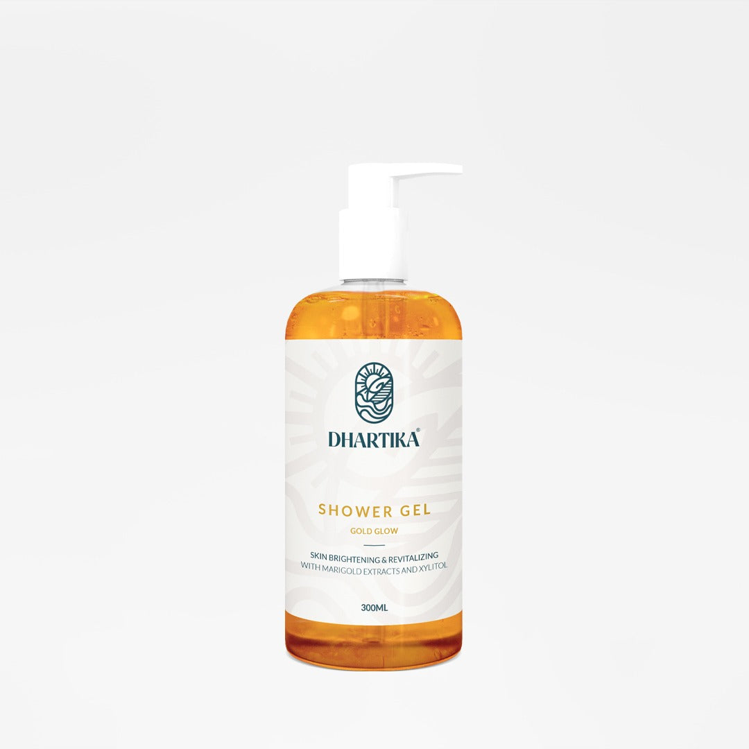 Dhartika Gold Glow Shower Gel with AHA BHA & Niacinamide