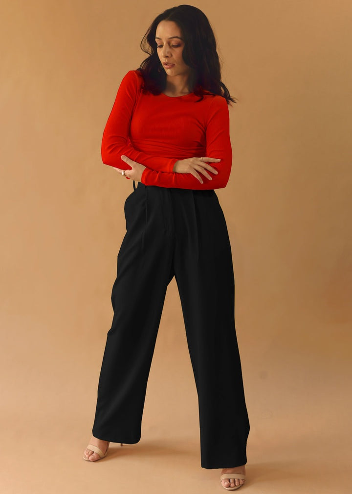 Studio OJS Black Wide Leg Trousers