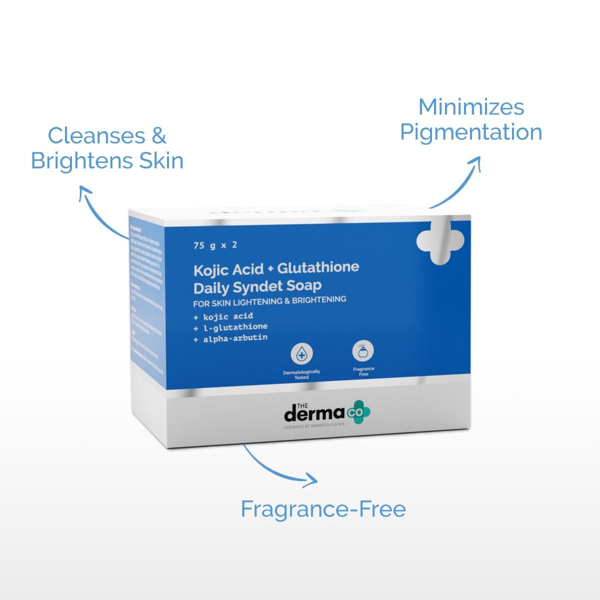 Derma Co Kojic Acid + Glutathione Daily Syndet Soap with L-Glutathione & Alpha Arbutin