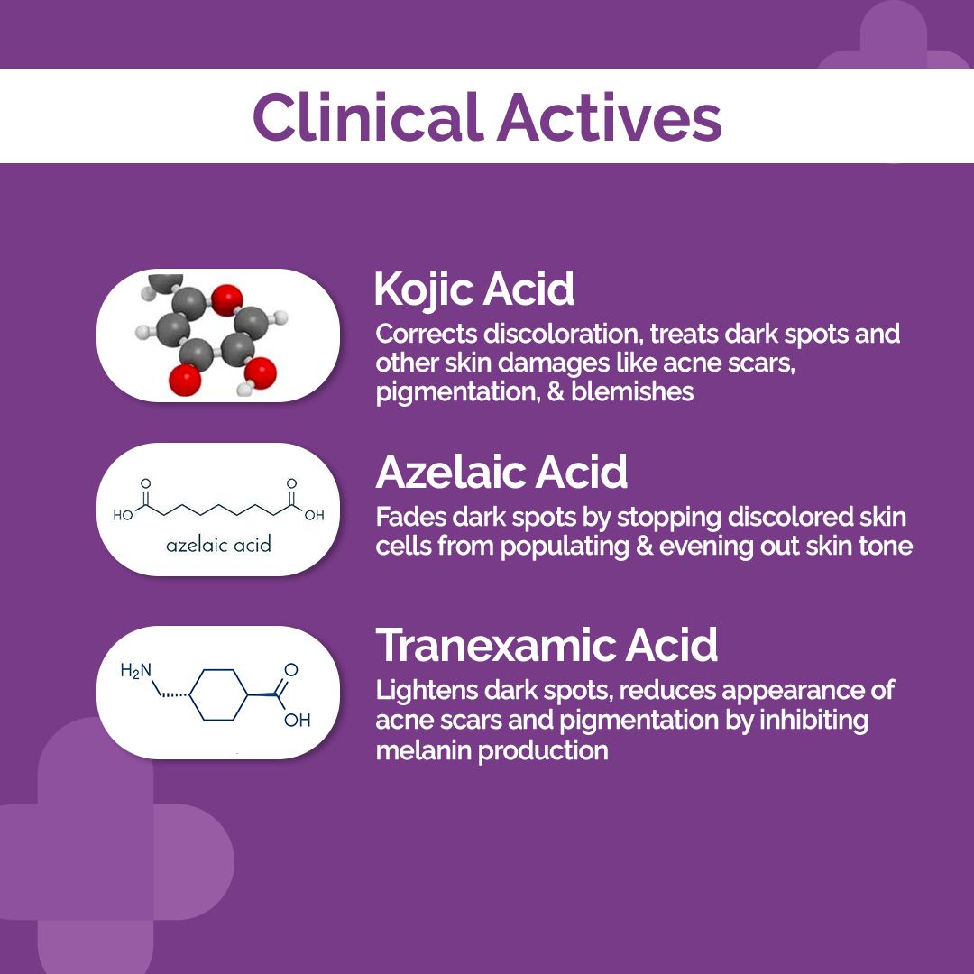 Derma Co 3% Kojic Acid Dark Spot Corrector Gel with Azelaic & Tranexamic Acid - 30g