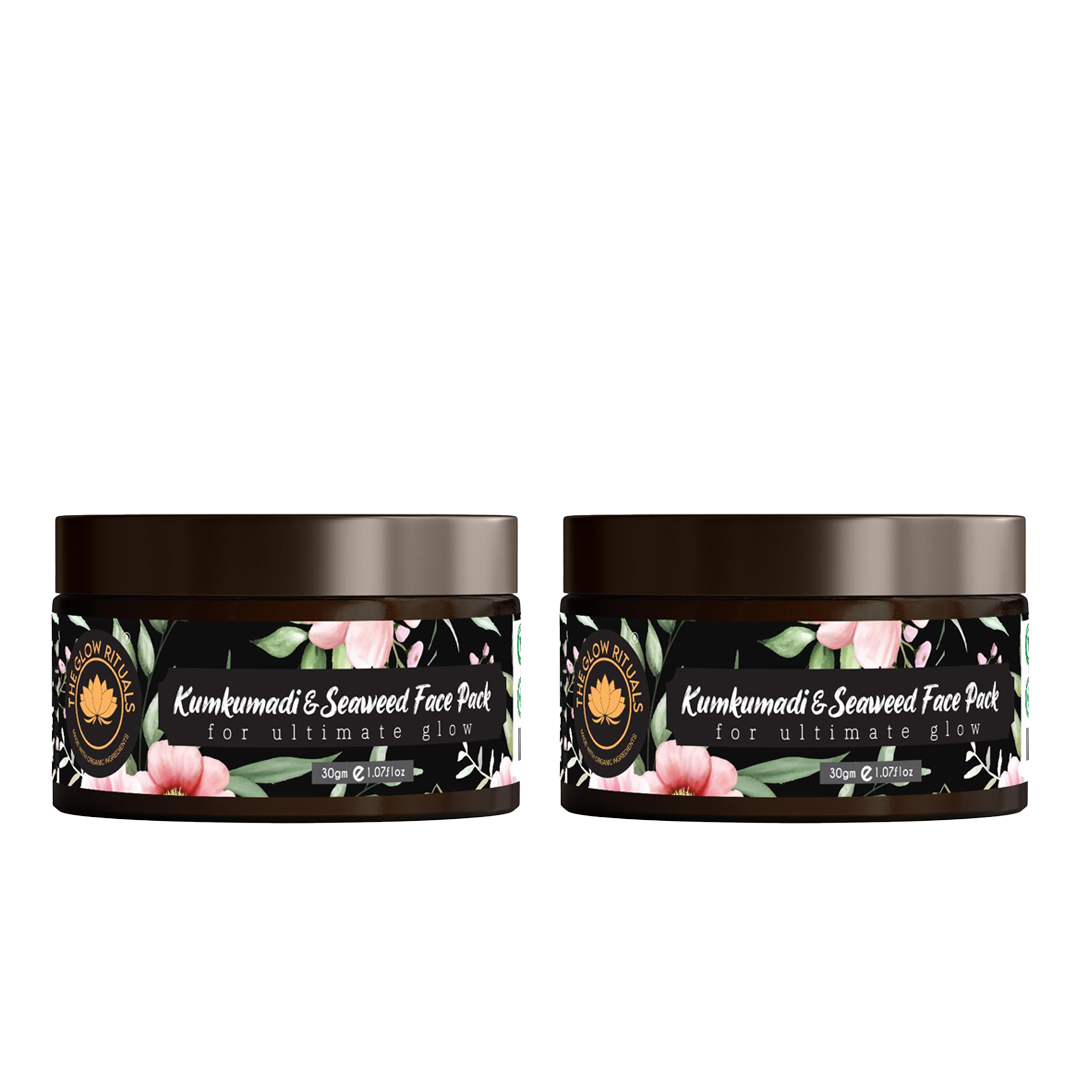 The glow rituals Kumkumadi & Seaweed Face Pack - 50g (Pack Of 2)