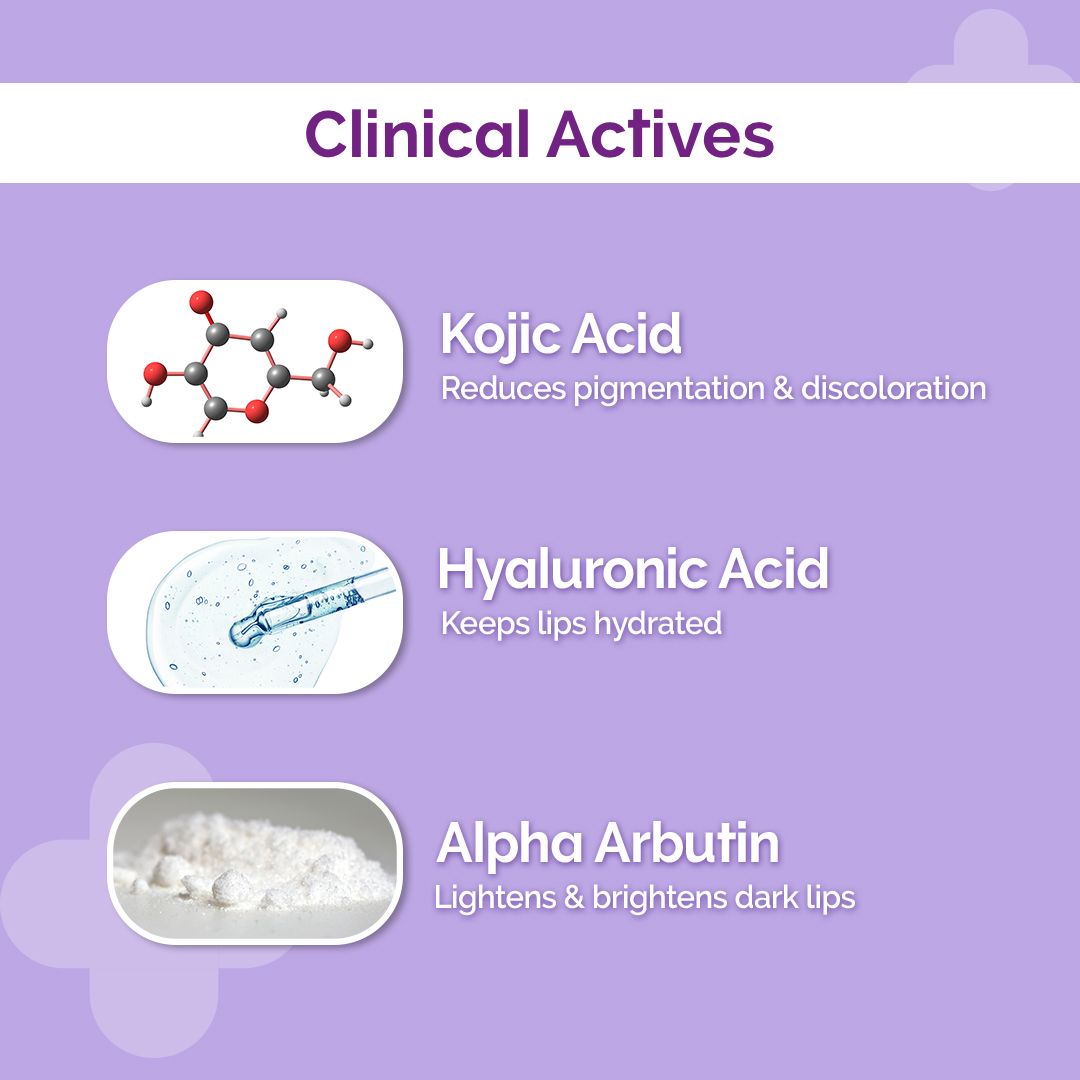 Derma Co 1% Kojic Acid Lip Balm with Alpha Arbutin & Hyaluronic Acid, SPF 30 PA++