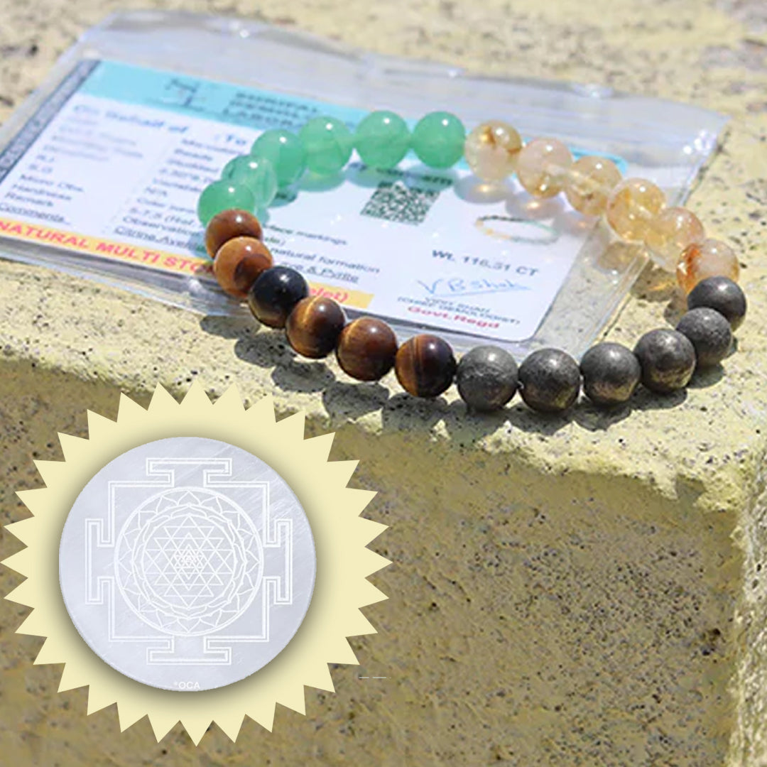 The glow rituals Money Magnet Bracelet & Selenite Plate Combo