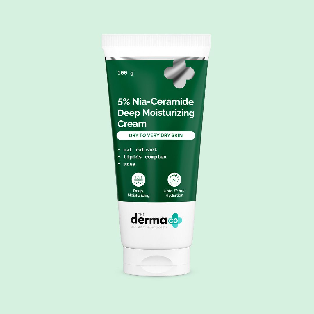 Derma Co 5% Nia-Ceramide Deep Moisturizing Cream with 5% Niacinamide & 1% Ceramide - 100g