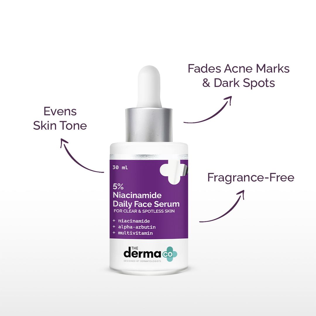 Derma Co 5% Niacinamide Daily Face Serum with Alpha Arbutin & Multivitamin - 30ml