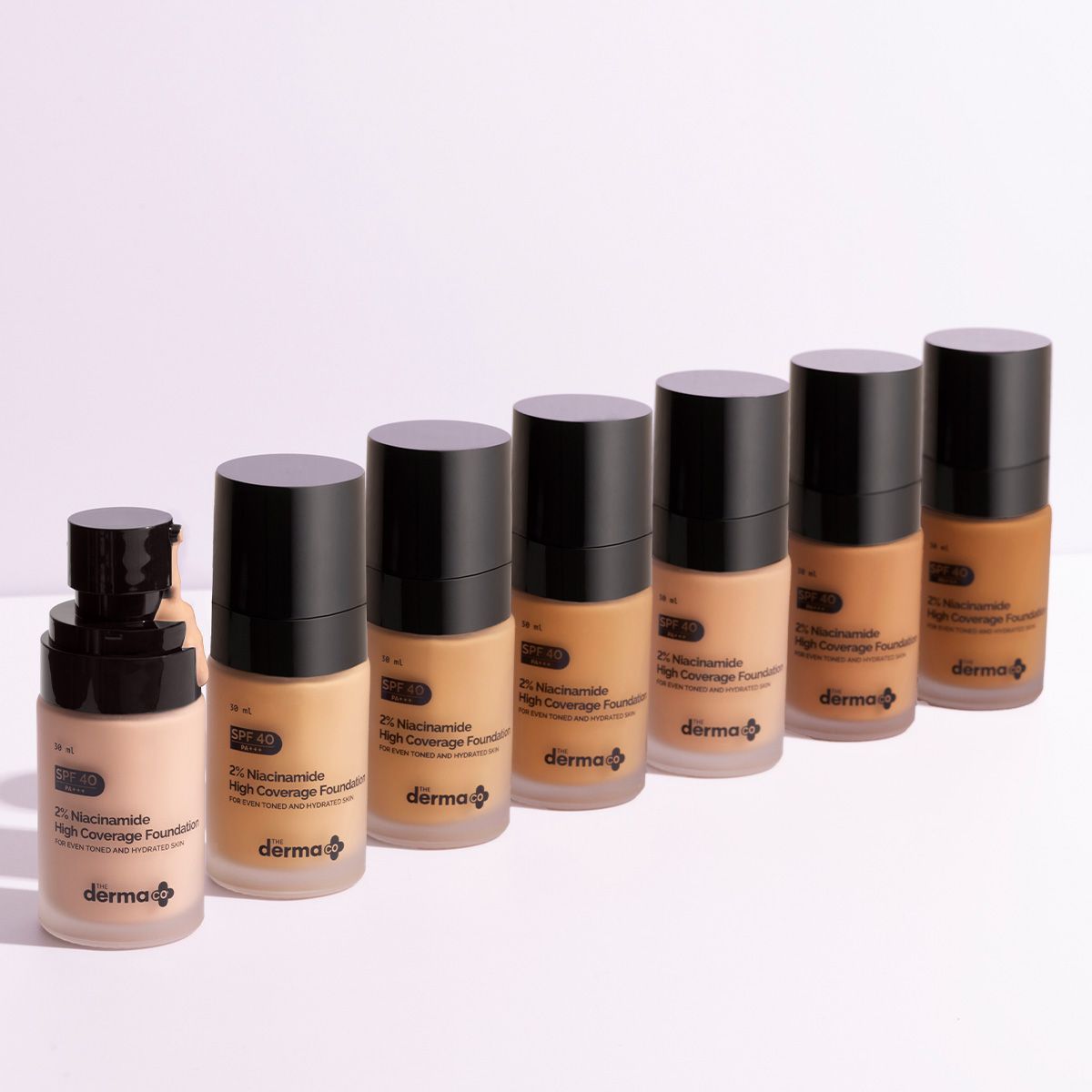 Derma Co 2% Niacinamide High Coverage Foundation With 1% Hyaluronic Acid Complex & SPF 40 PA+++