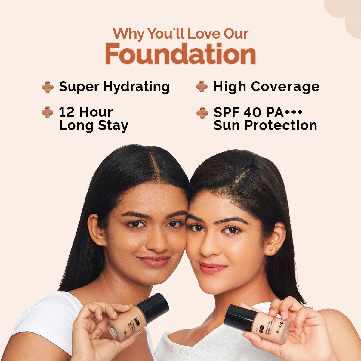Derma Co 2% Niacinamide High Coverage Foundation With 1% Hyaluronic Acid Complex & SPF 40 PA+++