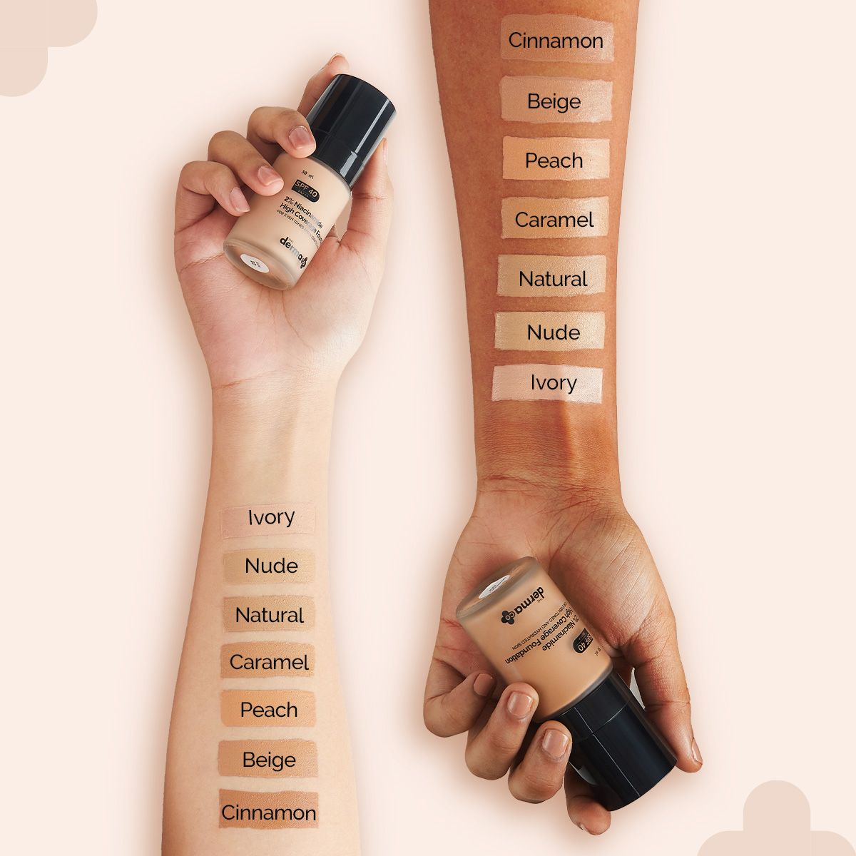 Derma Co 2% Niacinamide High Coverage Foundation With 1% Hyaluronic Acid Complex & SPF 40 PA+++