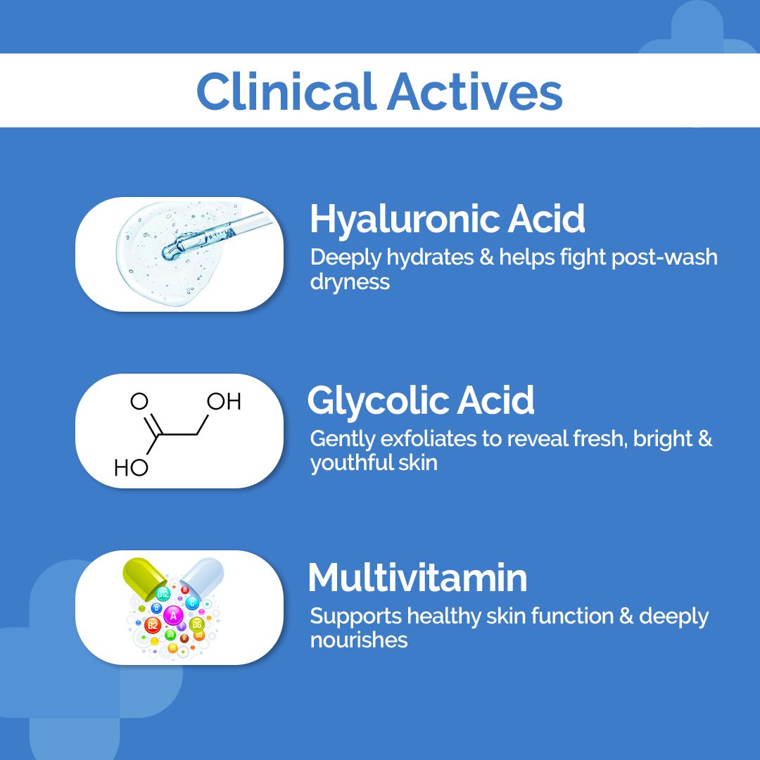 Derma Co Oil-Free Daily Face Wash With Hyaluronic Acid, Glycolic Acid & Multivitamins