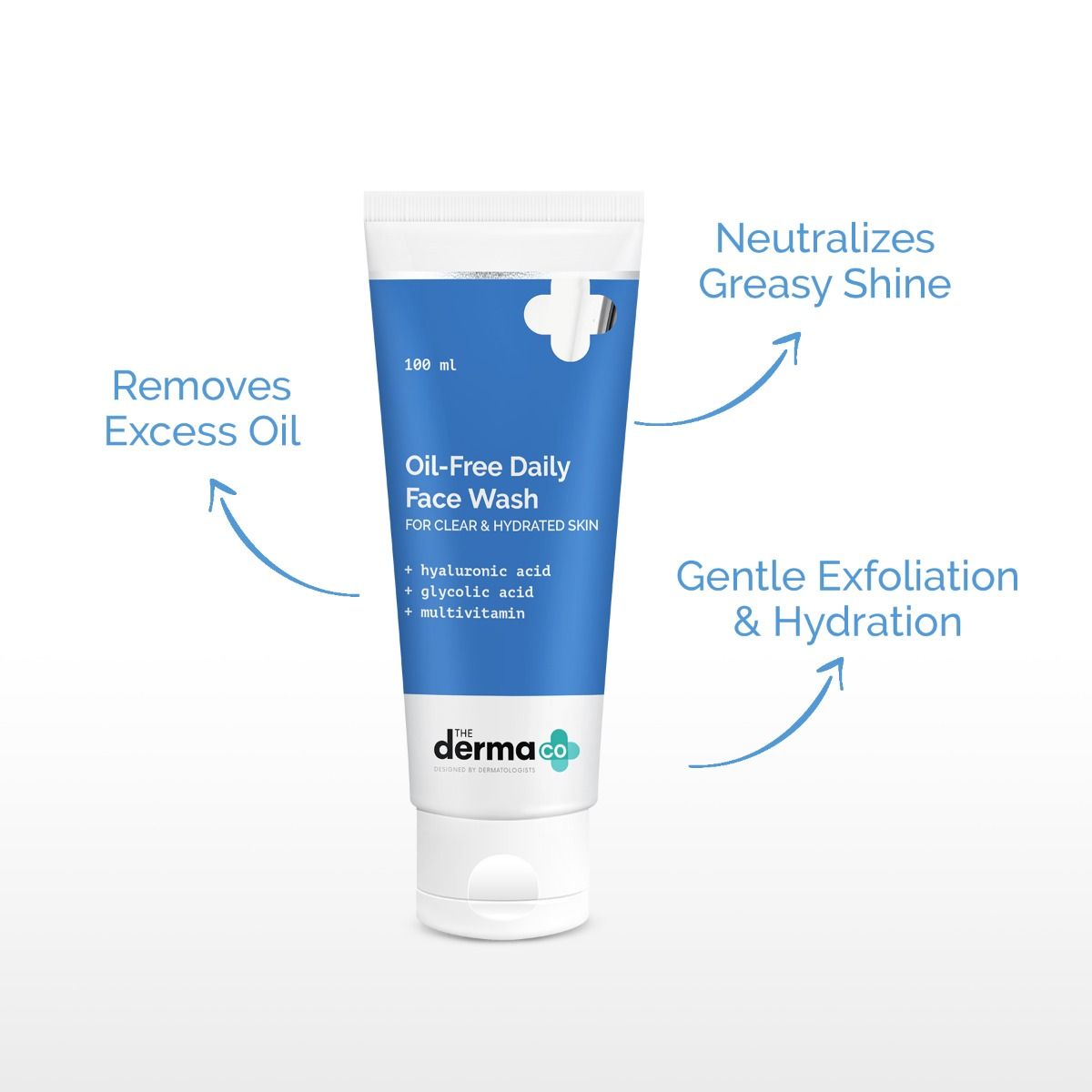 Derma Co Oil-Free Daily Face Wash With Hyaluronic Acid, Glycolic Acid & Multivitamins