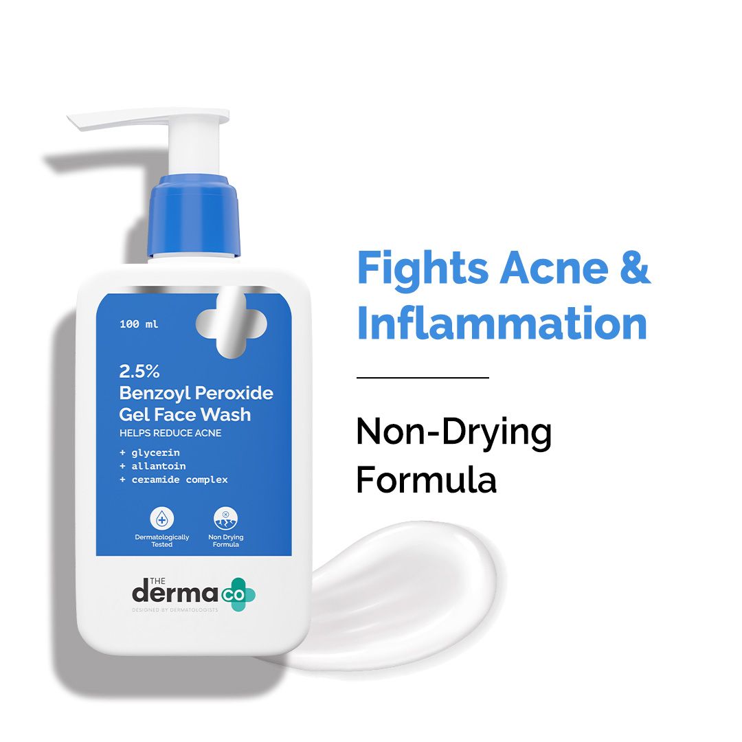 Derma Co 2.5% Benzoyl Peroxide Gel Face Wash with Glycerin & Allantoin