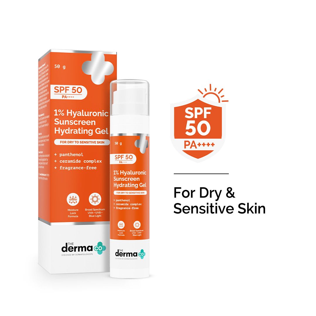 Derma Co 1% Hyaluronic Sunscreen Hydrating Gel In Vivo Tested with SPF 50 PA++++