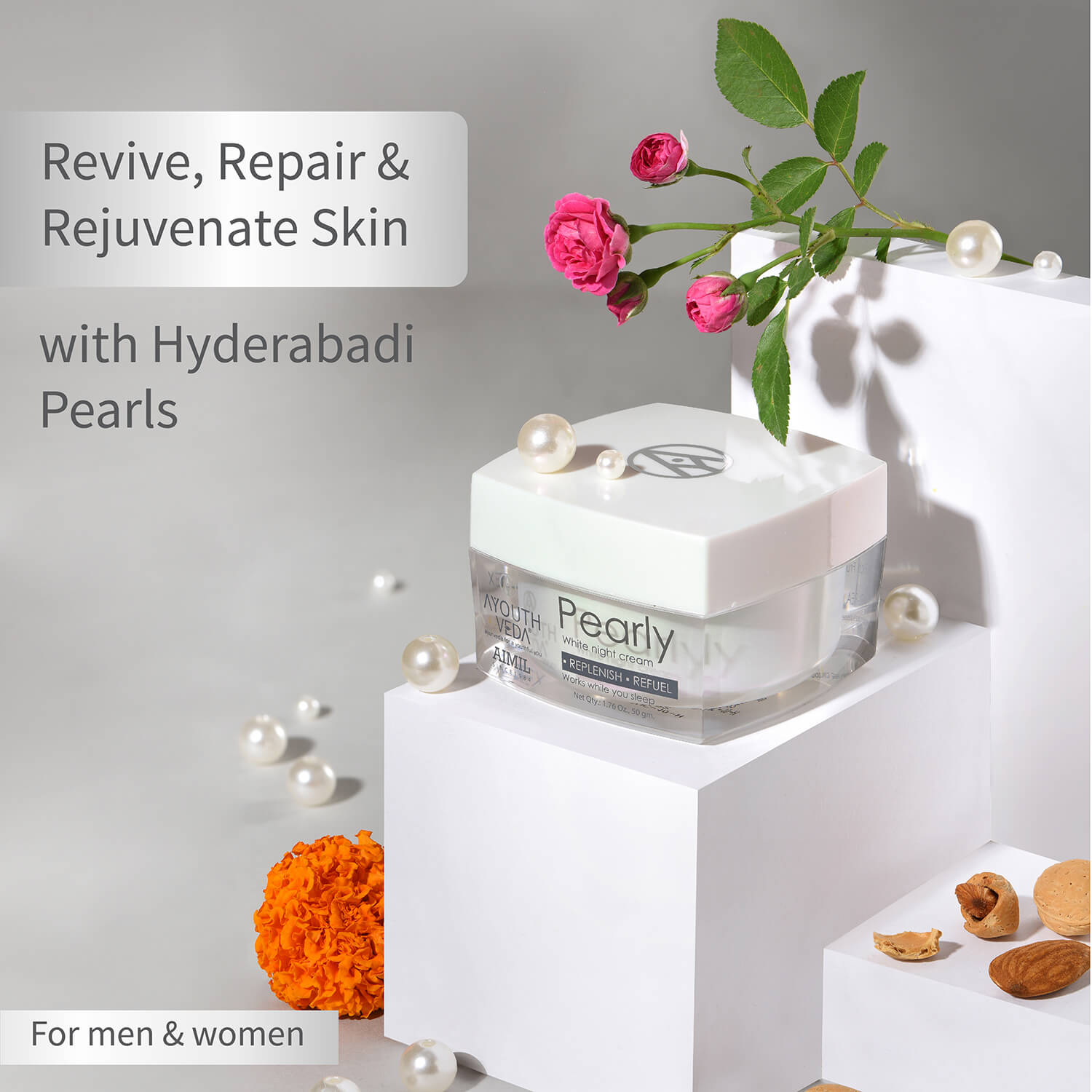Ayouthveda Pearly White Night Cream - 50g