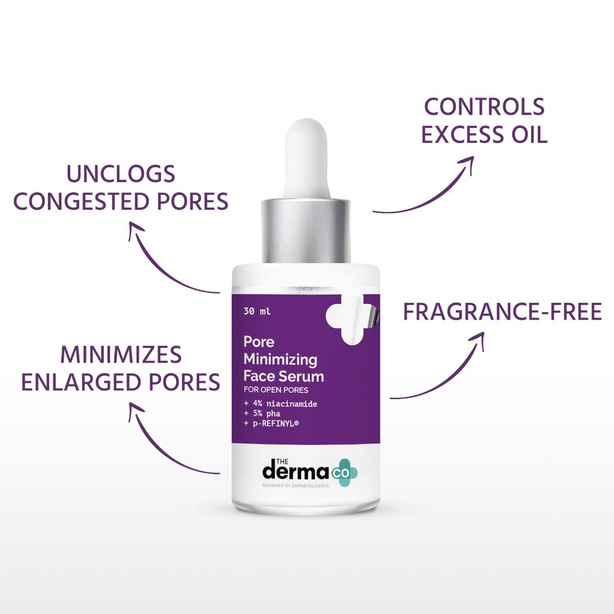 Derma Co Pore Minimizing Face Serum with 4% Niacinamide, 5% PHA & p-REFINYL