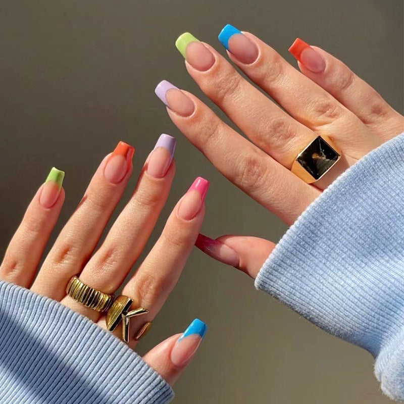 Gush Beauty Rainbow Press-On Nails (Medium Square)