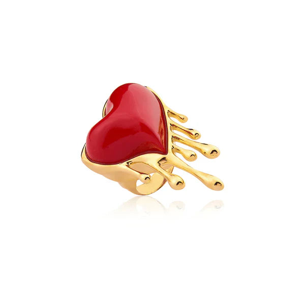 Salty Burning Red Heart Ring