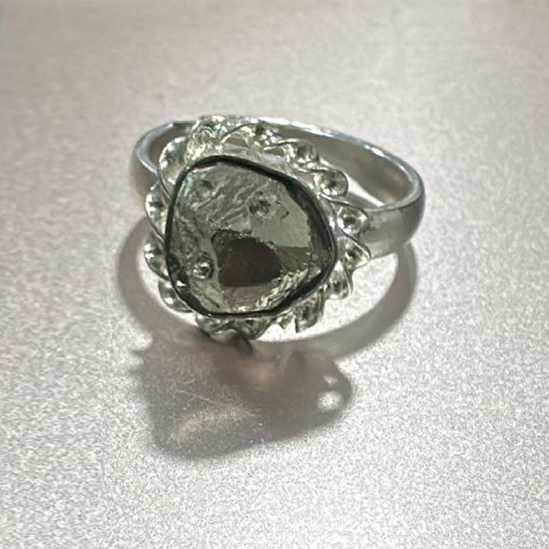 The glow rituals Raw Pyrite Ring Handmade