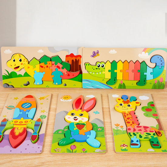 Dimorra Montessori Peg Puzzle Set (Pack of 4)