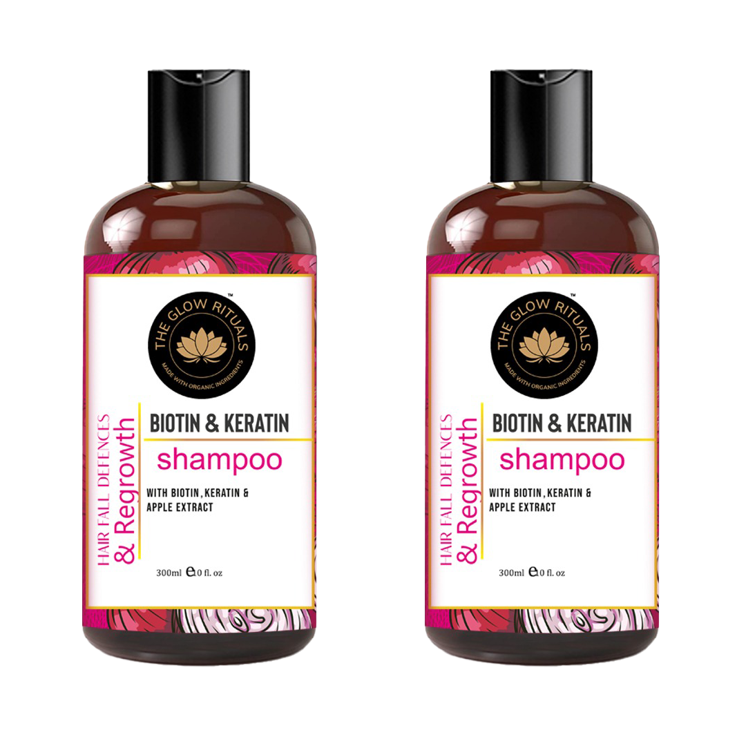 The glow rituals Biotin & Keratin Shampoo - 300ml (Pack Of 2)