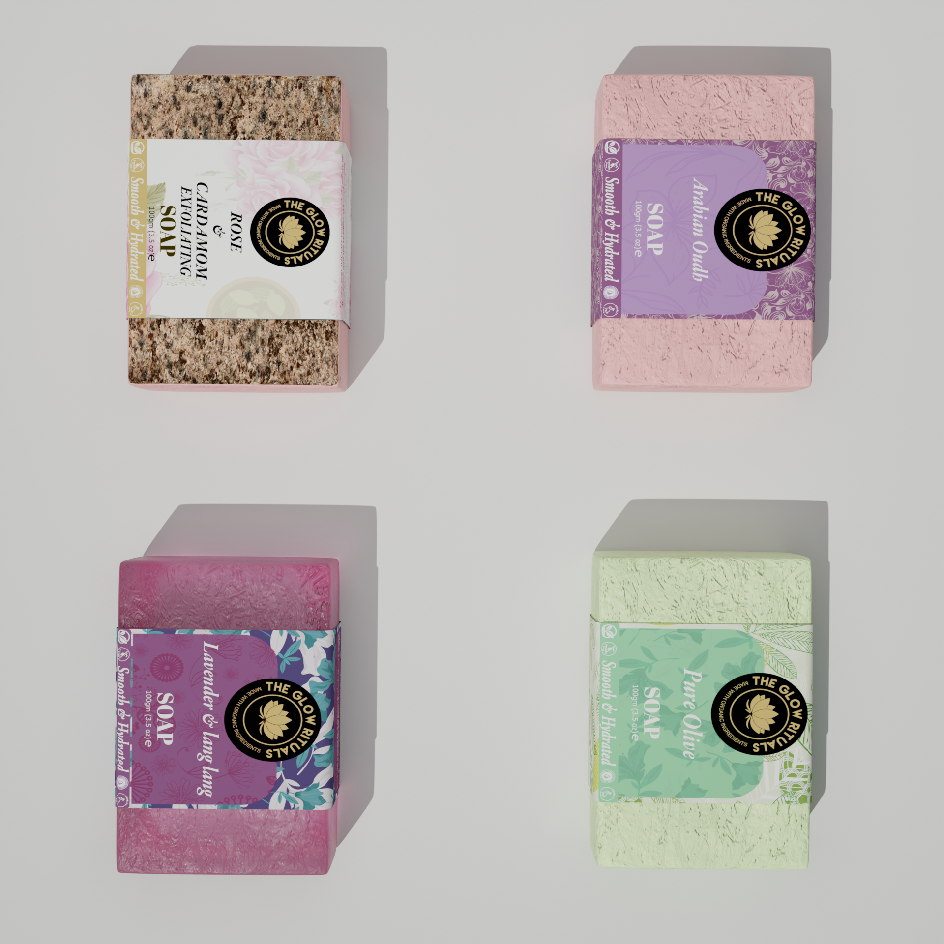 The glow rituals Box Of 4 Soaps