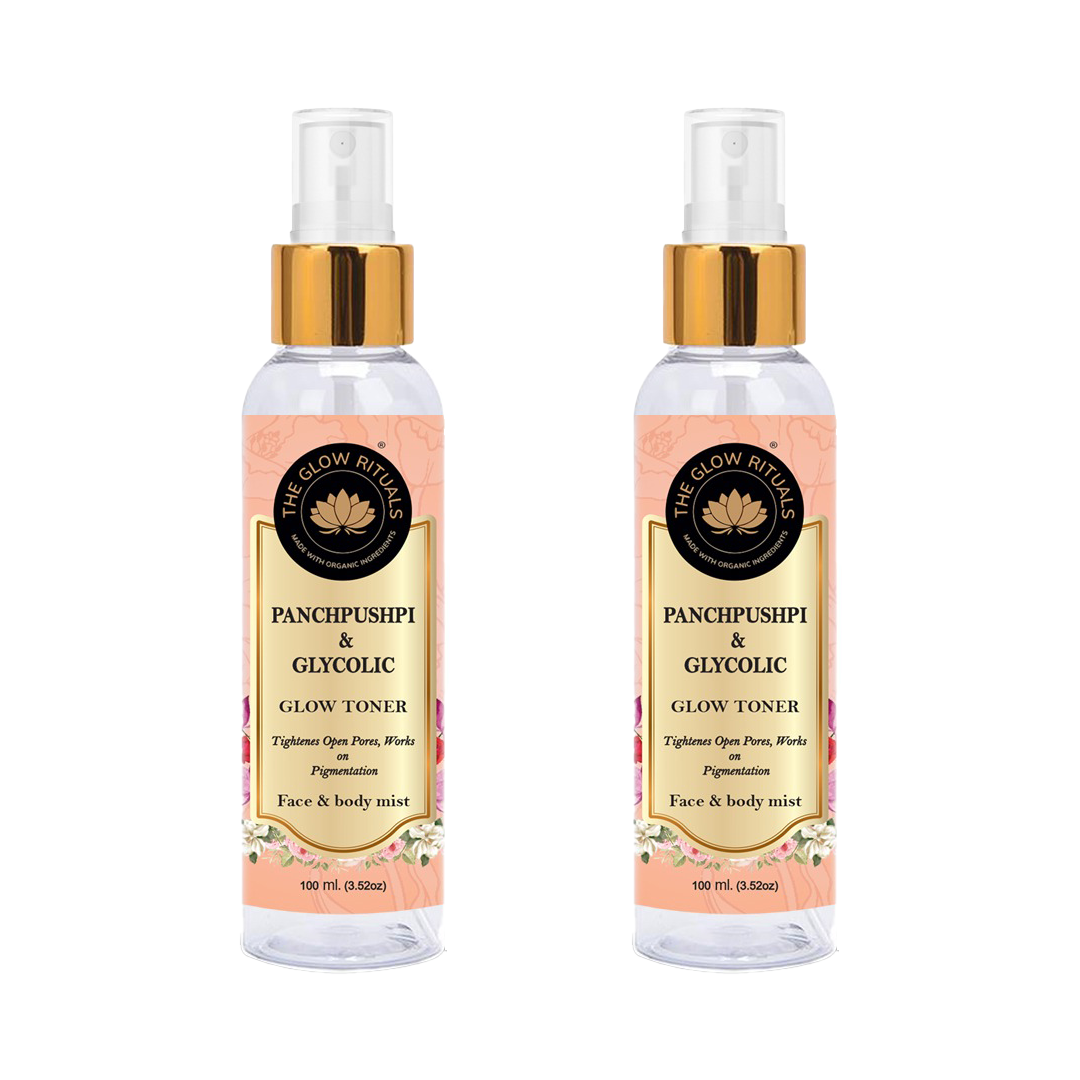 The glow rituals Panchpushpi & Glycolic Glow Toner - 100ml (Pack Of 2)