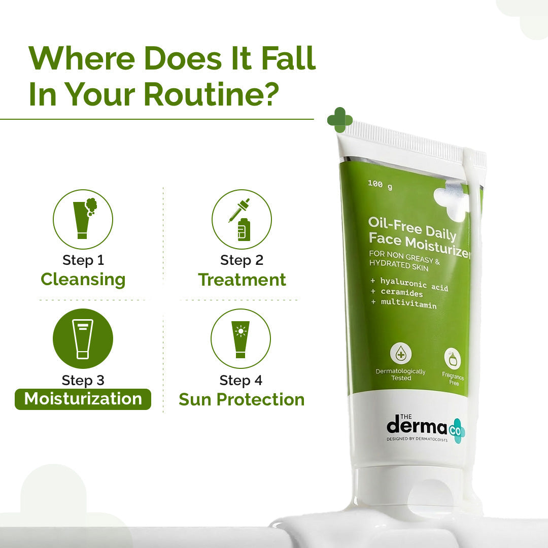 Derma Co Oil-Free Daily Face Moisturizer With Hyaluronic Acid, Ceramides & Multivitamins