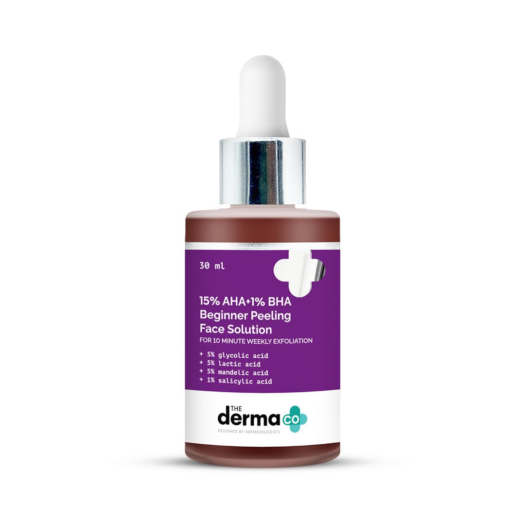 Derma Co 15% AHA+1% BHA Beginner Face Peeling Solution - 30ml