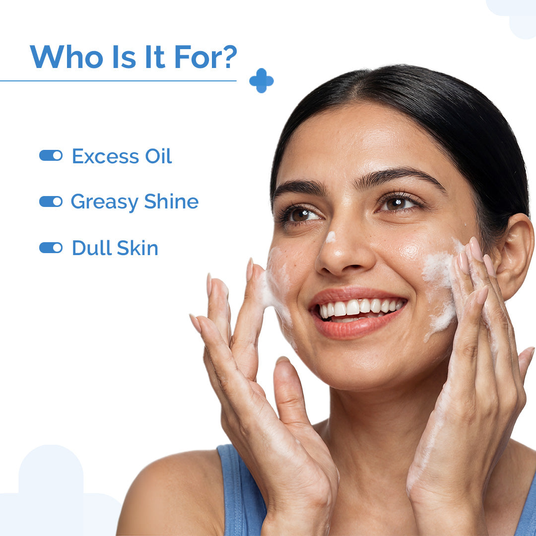 Derma Co Oil-Free Daily Face Wash With Hyaluronic Acid, Glycolic Acid & Multivitamins